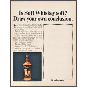 1967 Lord Calvert's Soft Whiskey Vintage Print Ad Drawing Room Bar Room Wall Art